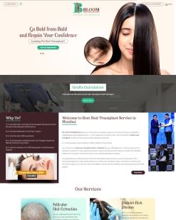 Bloom Hair Transplant website or app screenshot